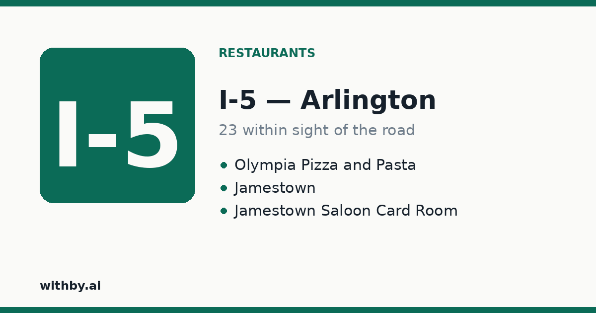 Restaurants you'll pass on I-5 through Arlington