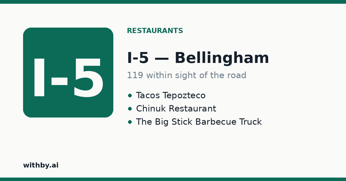 Restaurants you'll pass on I-5 through Bellingham