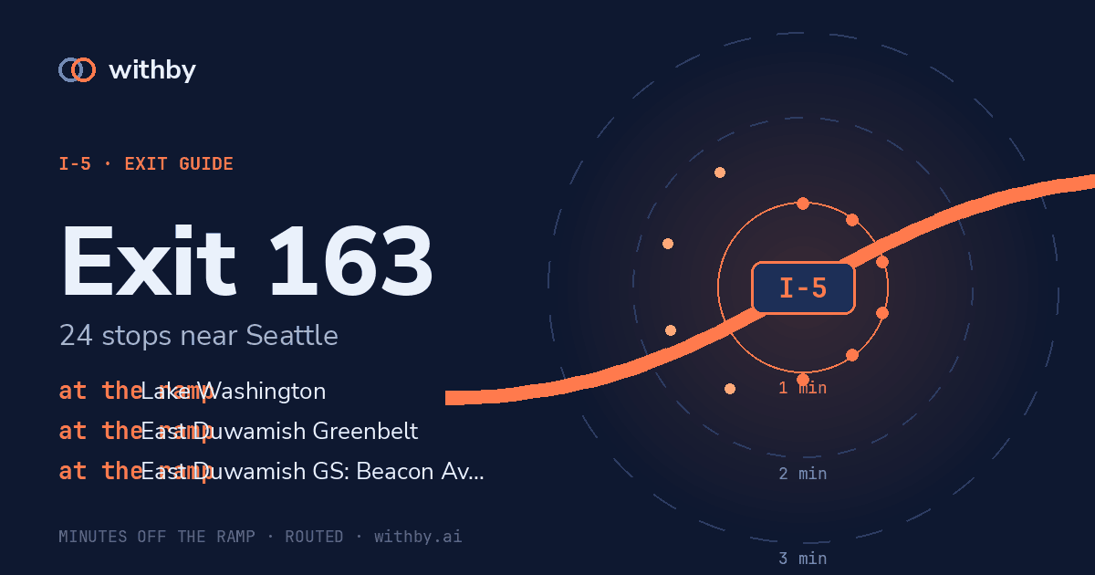 I-5 Exit 163 — Lake Washington and 307 more stops | withby