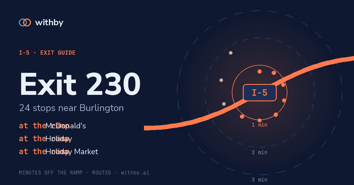 I-5 Exit 230 — Grafton Park, Anglers Coffee and 127 more stops | withby