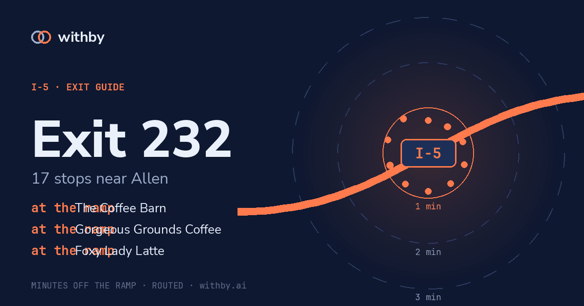 I-5 Exit 232 — Bob's Burgers and Brew and 16 more stops | withby
