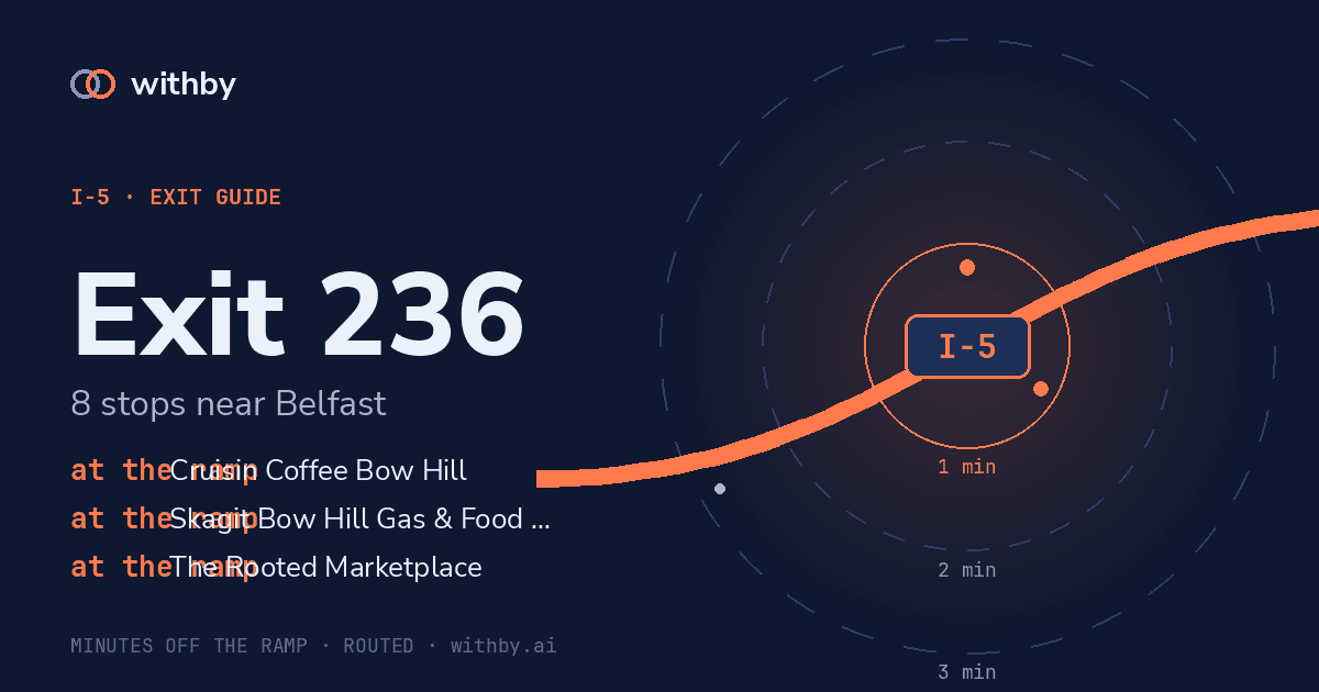 I-5 Exit 236 — The Rooted Marketplace and 7 more stops | withby