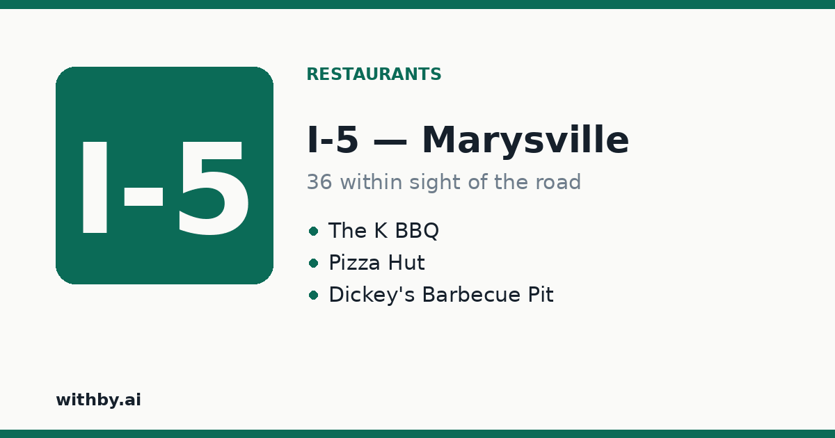Restaurants you'll pass on I-5 through Marysville