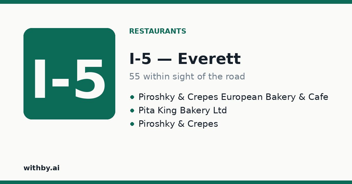 Restaurants you'll pass on I-5 through Everett