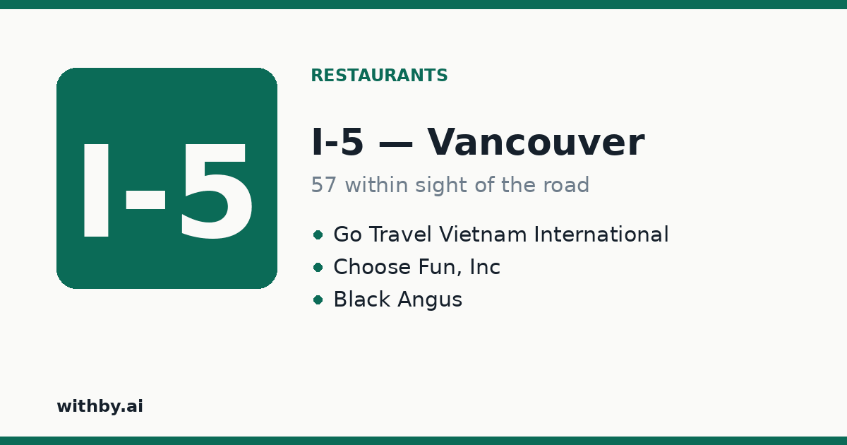 Restaurants you'll pass on I-5 through Vancouver