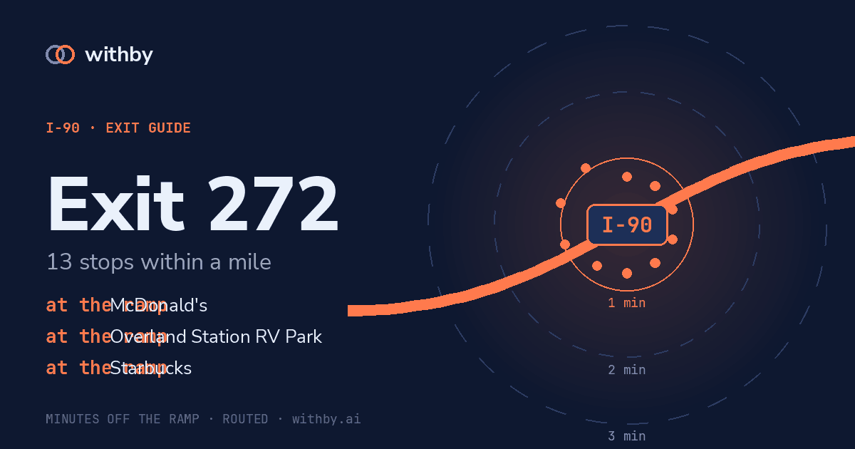 I-90 Exit 272 — Overland Station RV Park and 12 more stops | withby