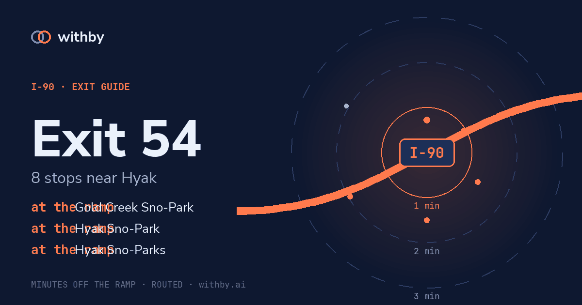 I-90 Exit 54 — Gold Creek Sno-Park and 7 more stops | withby
