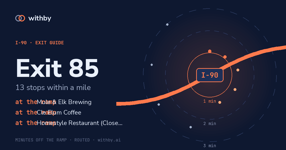 I-90 Exit 85 — Mule & Elk Brewing and 12 more stops | withby