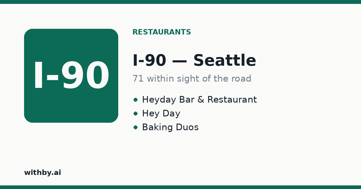 Restaurants you'll pass on I-90 through Seattle