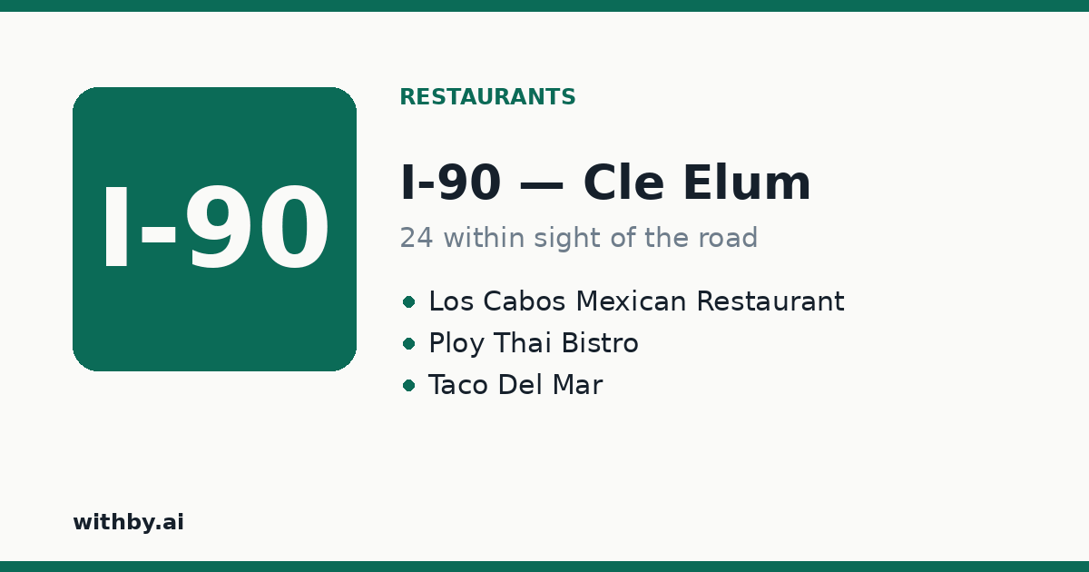Restaurants you'll pass on I-90 through Cle Elum