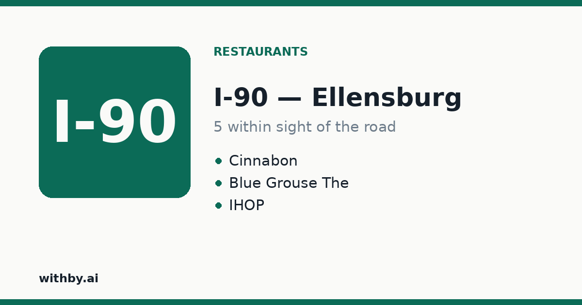 Restaurants you'll pass on I-90 through Ellensburg