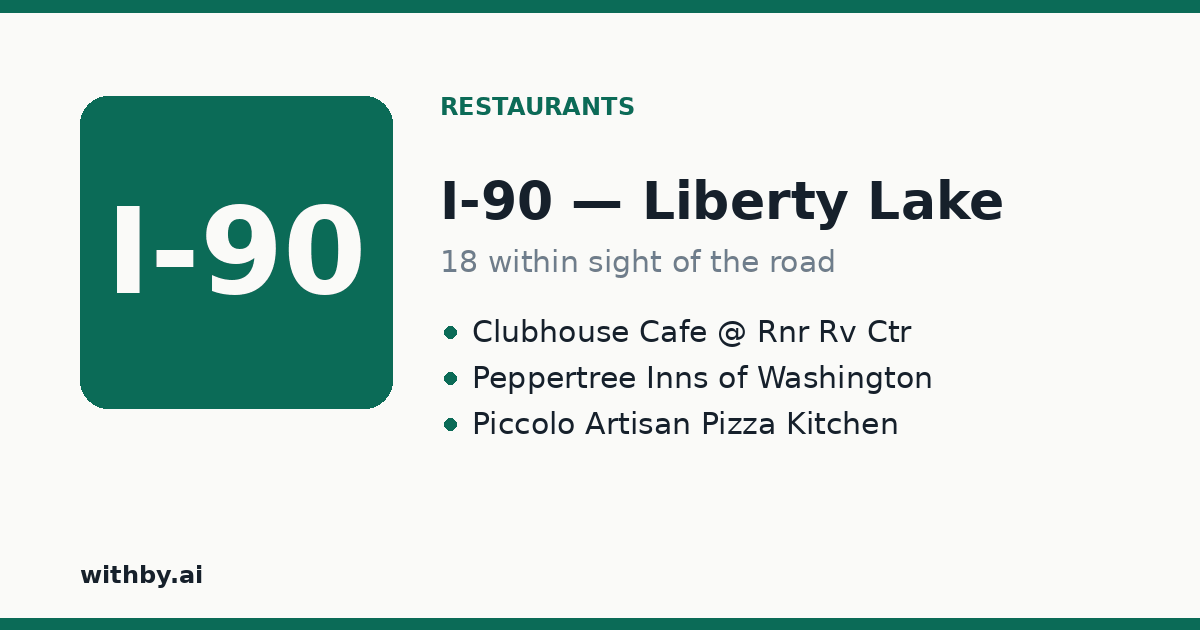 Restaurants you'll pass on I-90 through Liberty Lake