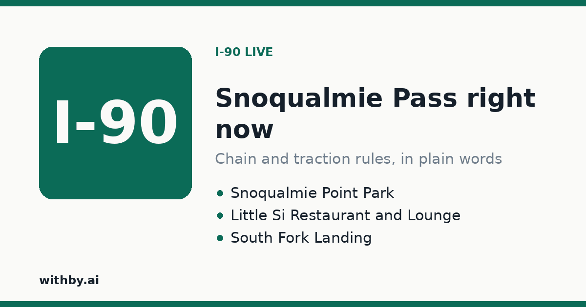 Snoqualmie Pass Weather, Road Conditions & Cameras Now