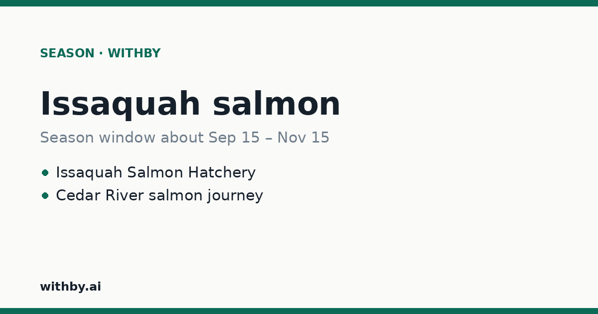 Salmon on the way — Issaquah hatchery and Salmon Days | withby