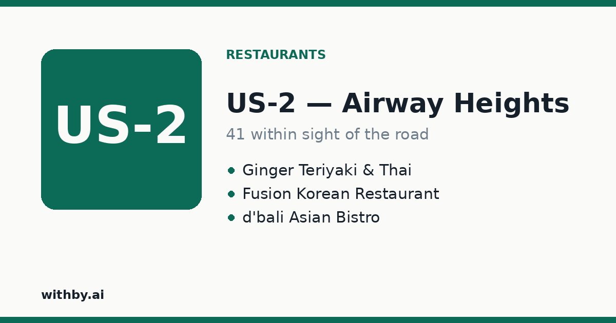 Restaurants you'll pass on US-2 through Airway Heights