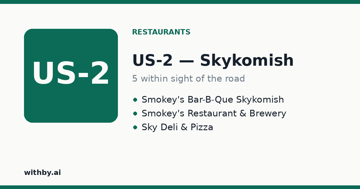 Restaurants you'll pass on US-2 through Skykomish